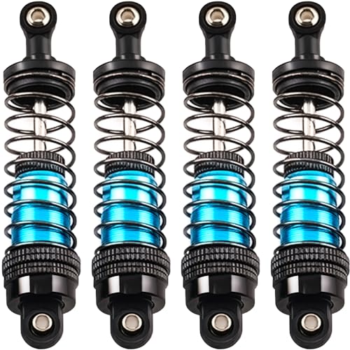 Oil-Fill Shock Absorbers for 1/14 1/16 1/12 RC Cars, 81mm Hydraulic Suspension Kit, DIY Refillable Dampers with Alloy Body, Compatible for MJX, HSP, WLtoys, SCY, FMS, Traxxas (Oil Not Included)