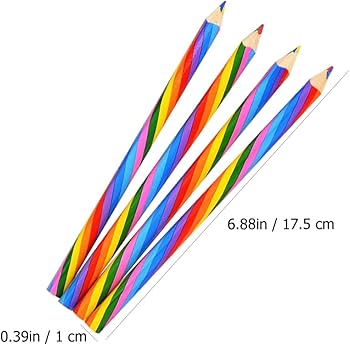 Amazon | STOBOK 8個 色鉛筆 削り済み鉛筆 虹色の描画鉛筆 子供