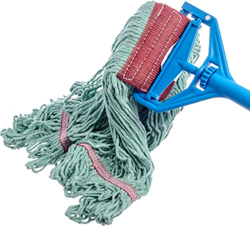 Image of SPARTA Flo-Pac Cotton Mop Head, , Wide Band with Red Band for Organized Cleaning, Large, Red