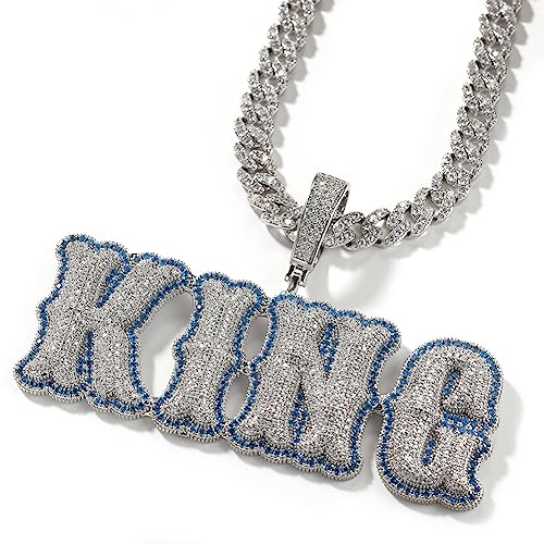 Custom Chain for Men Letter Necklace Iced Out Pendant Custom Name Necklace Personalized Name Plate Necklaces Hip Hop Name Chain for Rapper