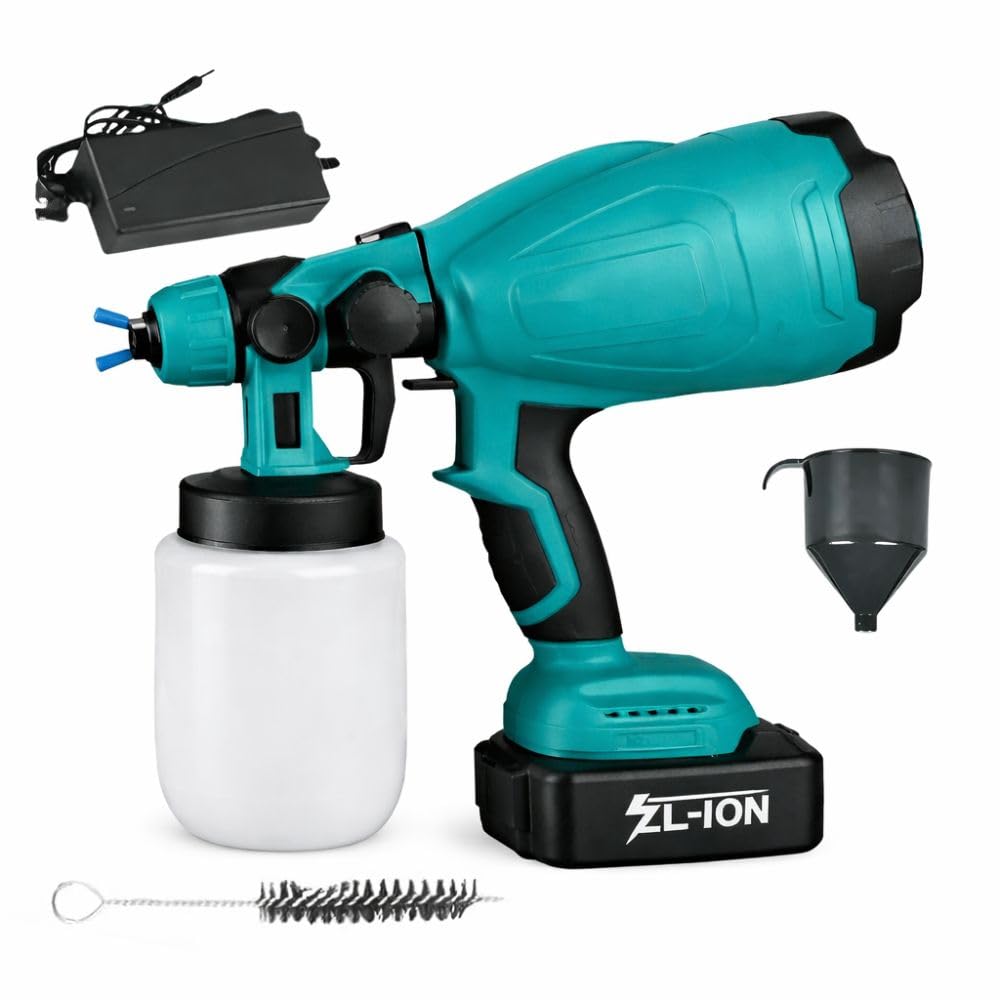 Pistola a Spruzzo a Batteria 48V con Doppia Batteria, Serbatoio 800ml – Verniciatore Elettrico Senza Filo, 3 Modalità di Spruzzo Regolabili