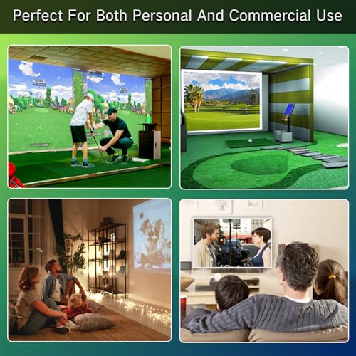 Image of Golf Simulator Impact Screen, Premium Triple Layer Launch Monitor Projector Screen with HD Visuals, Indoor Practice Screen for Enclosure and Net, Hitting Screen with Grommets & Bungee Cords