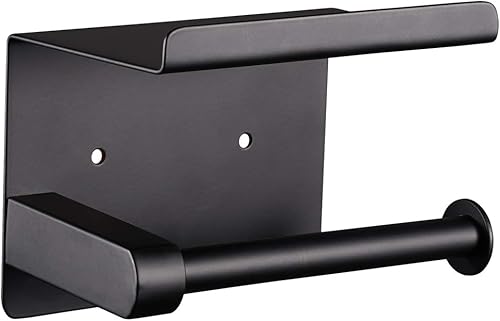 Soporte de papel higiénico dorado, soporte de papel higiénico adhesivo con estante para teléfono, soporte para rollo de papel higiénico SUS304 de