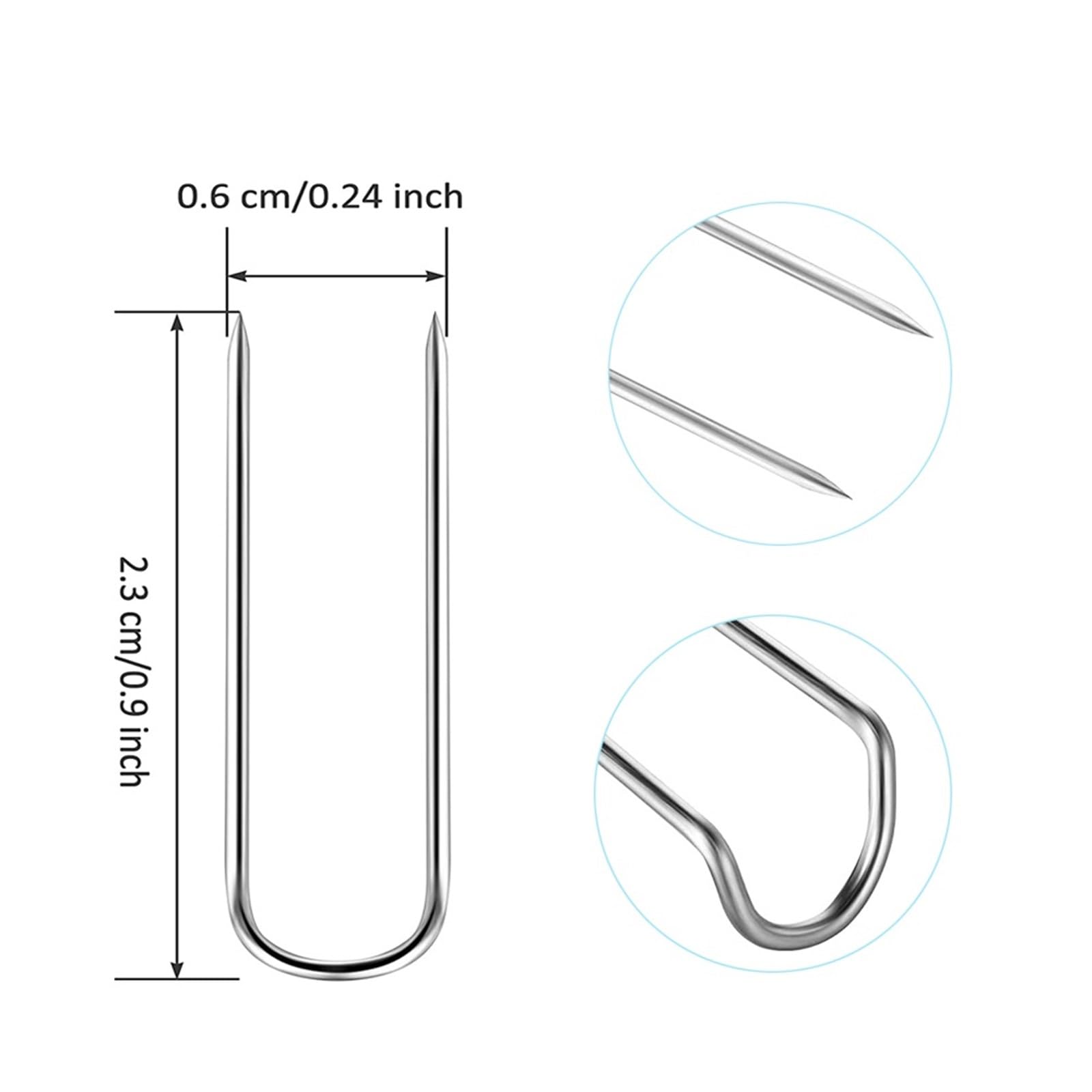 U-Pins U Pin Craft Widelec Podwójne Blokowanie Stal Nierdzewna Szycie Proste Do Biżuterii Domu (200 SZTUK)