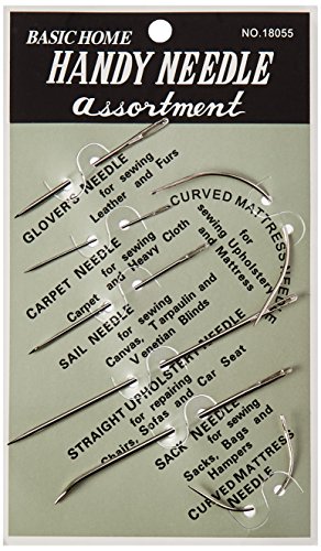 CHENGYIDA 7 Basic Home Handy Needle Assortment:Glover's Needle,Carpet Needle,Sail Needle,Straight Upholstery Needle,Sack Needle,Curved Matters Needle