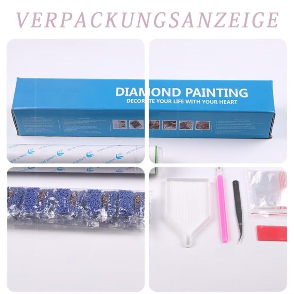 CleverFine Diamond Painting Eigenes Foto Personalisiert Bilder Diamond Painting Benutzerdefinierte Geschenke Home Décor（60 * 80cm,Quadratischer Diamant）
