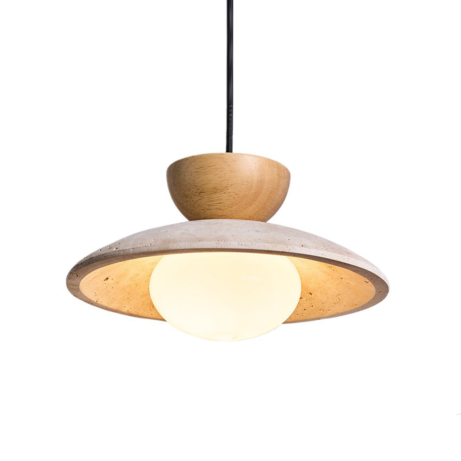 MTNROO Natural Travertine Hanging Lamp Medieval Style Bedroom Pendant Lights 1-Light Minimalist Ceiling Light Chandelier Personality Wabi-sabi Style Lighting Fixture for Hallway Shop Living Room