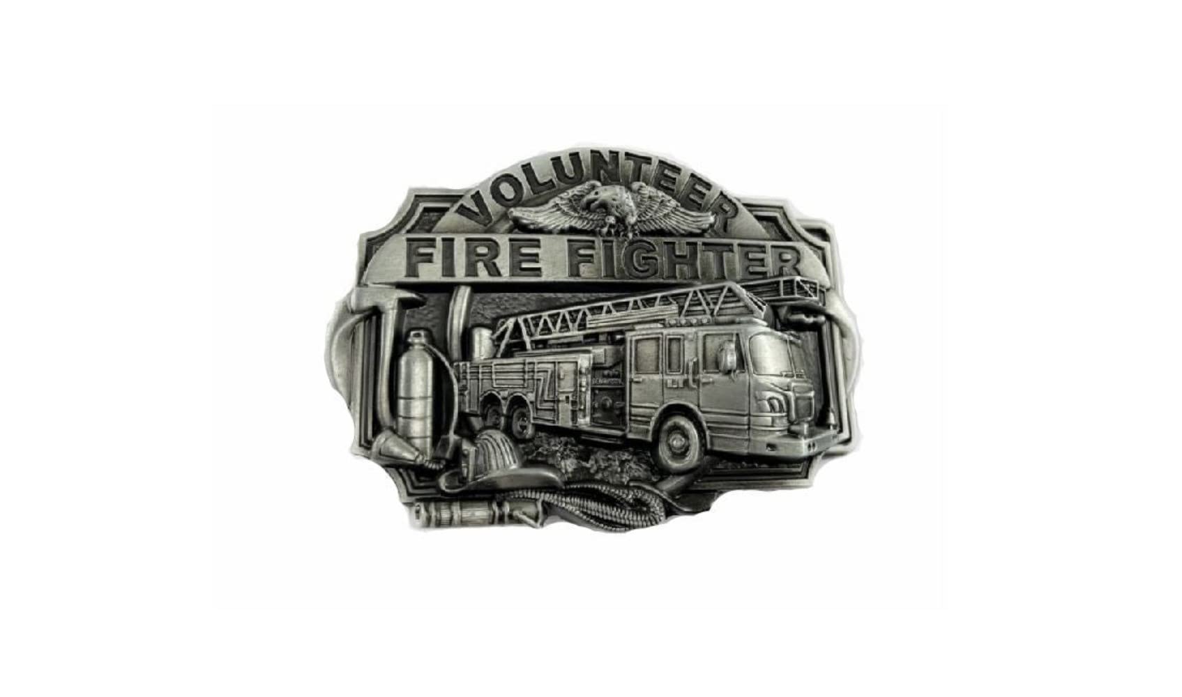 Volunteer Fire Fighter Belt Buckle Fire Department Fireman Firemen American Hero BU31