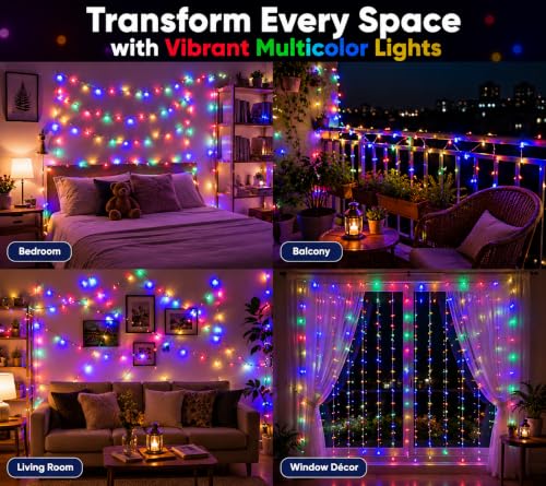 Image of Quace 72 Feet Multicolor LED Fairy String Lights, Flexible Wire, Decorative Lights for Home, Diwali, Christmas, Wedding, Party, Balcony & Outdoor Decoration, Pack of 1
