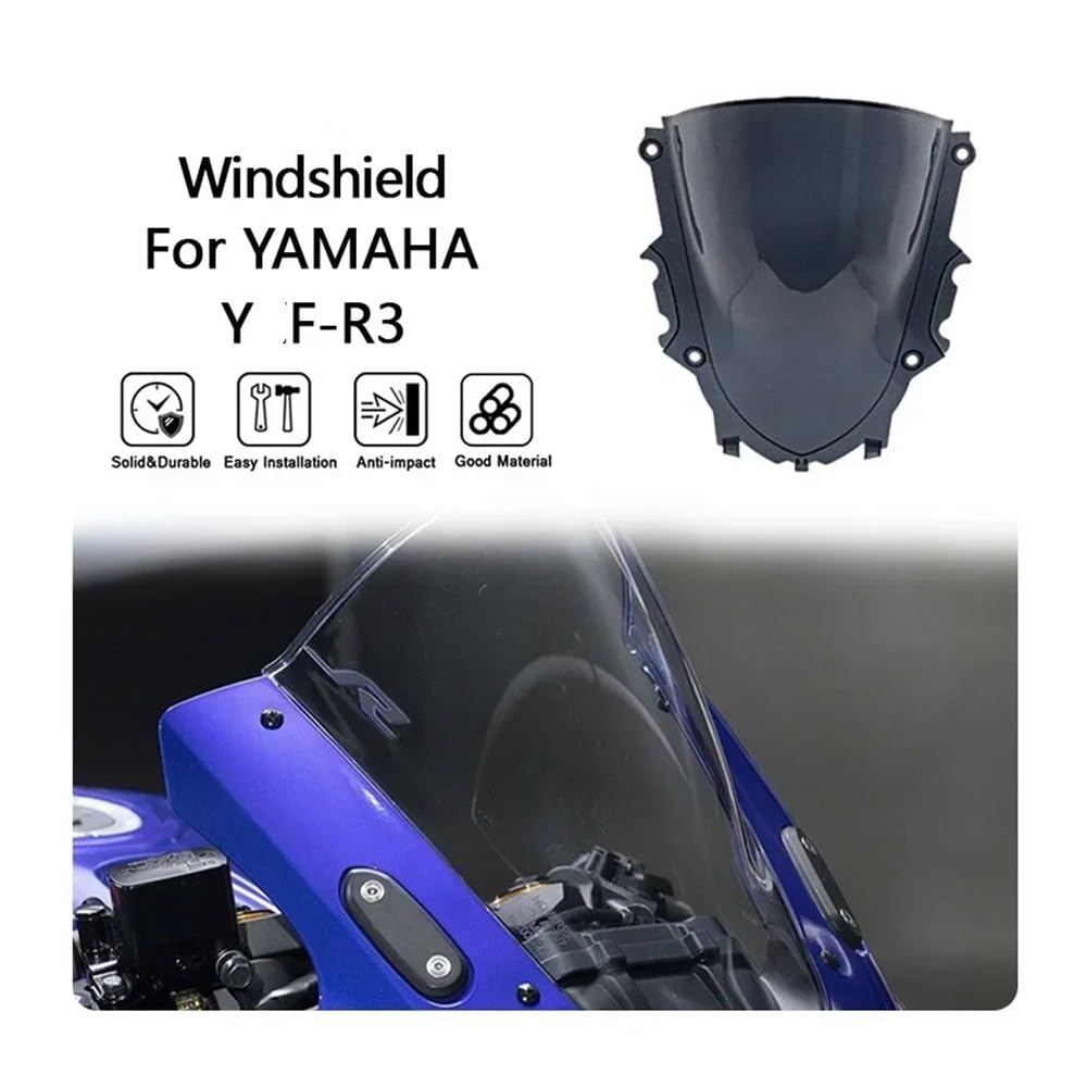 Motocicleta Deflector Aire Parabrisas De Motor para Yam&aha YZF-R3 2019-2024, Deflector De Escudo De Viento De Carenado De Pantalla Frontal De Motocicleta