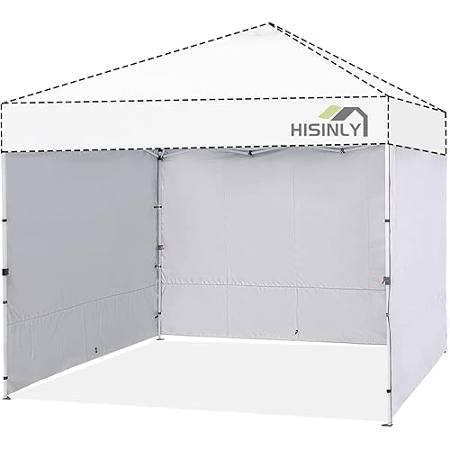 Hisinly Instant Canopy Tent Sidewalls for 10x10 Pop Up Canopy 210D Waterproof,3 Piece Sidewalls, White(3PCS Sidewall Only, Canopy Tent NOT Included)