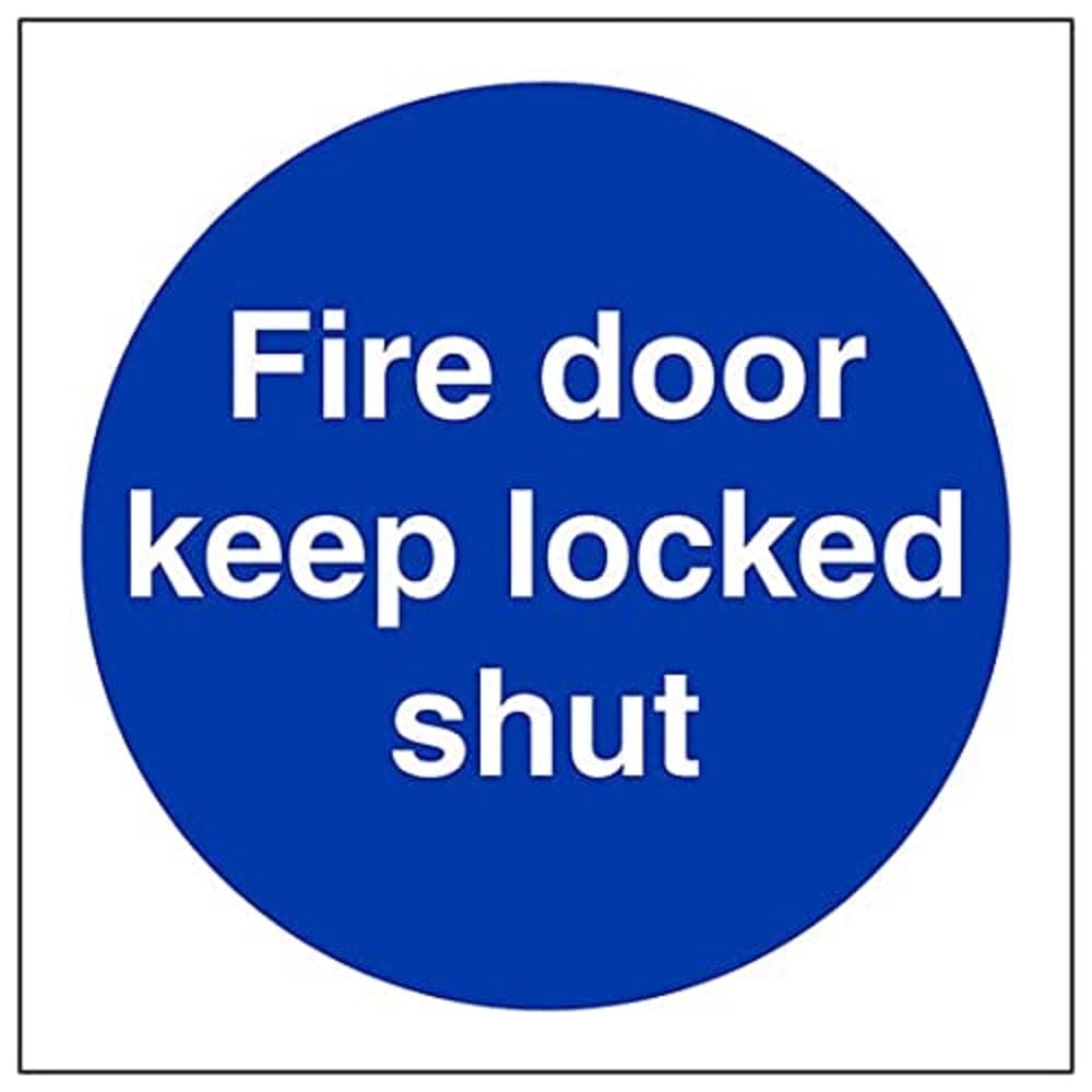V Safety Fire Door & Mandatory- Fire Door Keep Locked Shut - 100 X 100mm