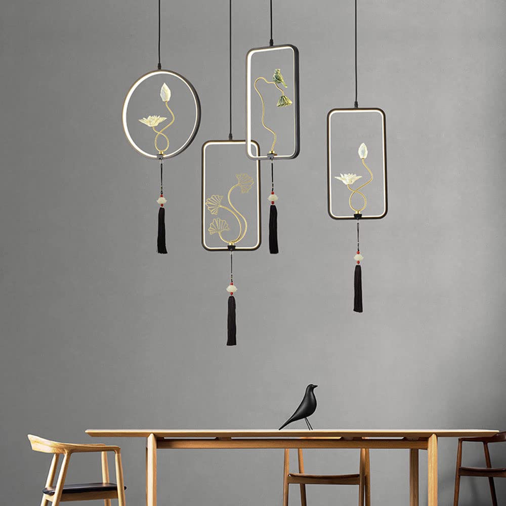 chandelier, Przemysłowe aluminiowe wisiorki LED Light, wiszące urządzenie sufitowe wiejskie, regulowana wisząca wysokość żyrandola oświetlenia do jadalni sypialnia salon 24 W 3000K (D) chandelier