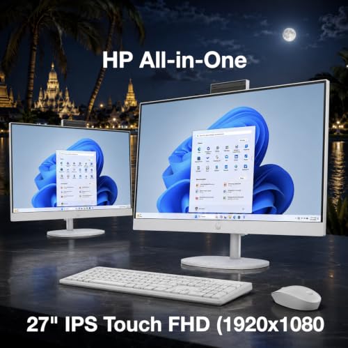 Image of HP 27 AI PC All-in-One 27 inch Touchscreen IPS FHD Display (Intel Ultra 5-225U, 64GB DDR5, 2TB PCIe SSD, Intel Graphics, WiFi 6, Webcam, Bluetooth 5.4, Win 11 Pro)