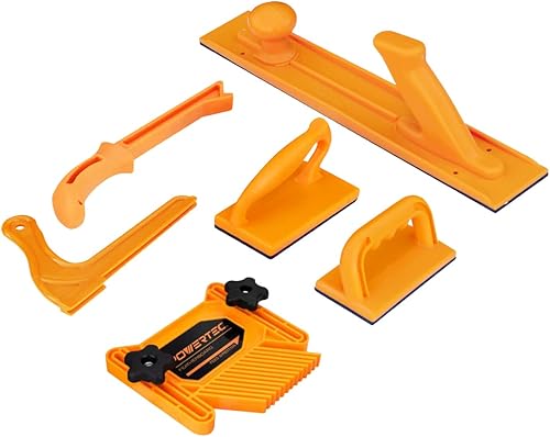 POWERTEC Kit de seguridad 71718V con tabla de plumas de lujo para uso en sierras de mesa, mesas de enrutador, juntas y sierras de cinta, 1 juego