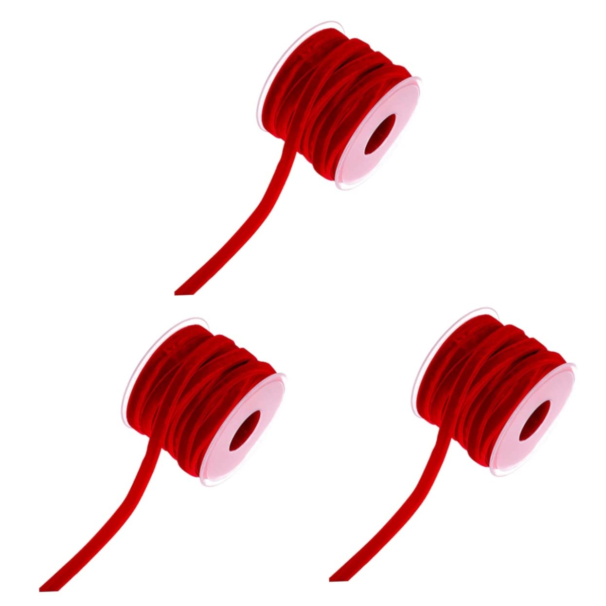 EXCEART 3rollos Cinta De De Yards Cinta De Flocking Para Manualidades Accesorios Decorativos Rojo y Para Bodas Especiales