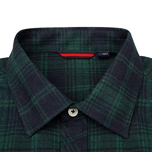 Image of Alimens & Gentle Men's Button Down Regular Fit Long Sleeve Plaid Flannel Casual Shirts