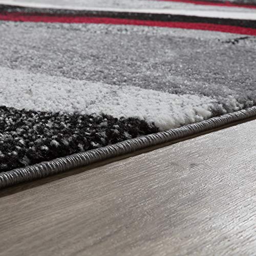 Tapete decorativo Paco Home gris y rojo 79 x 55 in miniatura 3