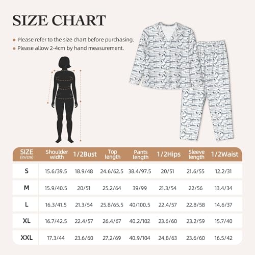 Pyjama teckel imprimé mignon : vêtement de nuit doux deux pièces