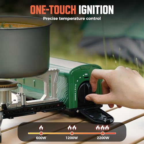 BIG HORN OUTDOORS Butane Camping Stove, Portable Folding Gas Burner with Carry Bag for Camping, Emergency Use and Outdoor Cooking - Image 5