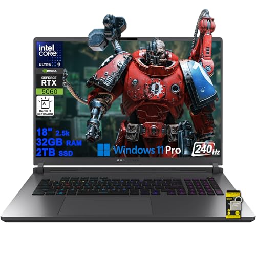 Image of ASUS ROG Strix G18 G815 Gaming AI Laptop 18 inch 2560x1600 240Hz 100% DCI-P3 Intel 24-core Ultra 9 275HX 32GB DDR5 2TB SSD GeForce RTX 5060 (Up to 572 AI Tops) 4-Zone RGB Backlit WiFi7 Win11Pro ICP Acc