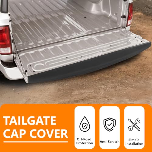 Image of G-PLUS Tailgate Cap Moulding Trim | Compatible with 2009-2018 Dodge Ram 1500 2500 3500 Tailgate Protector Cover Replace for 55372052AH (62.32 inch Length Short Bed)