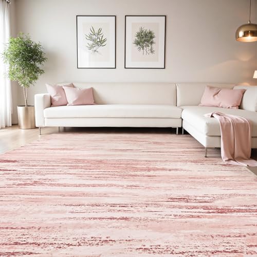 tchdio Pink Rug-8x10 Area Rugs for Living Room, Ultra Soft Washable Rugs for Bedroom Non Slip Nursery Rug, Kids Rug Playroom Carpet for Bedroom, Pink 8'x10' Pink