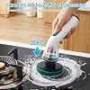 Electric Spin Scrubber for Bathroom,Power Cleaning Brush with 7 Replaceable Brush Heads, Adjustable Long Handle, Cordless Electric Shower Scrubber for Home, Floor, Kitchen & Car - 2
