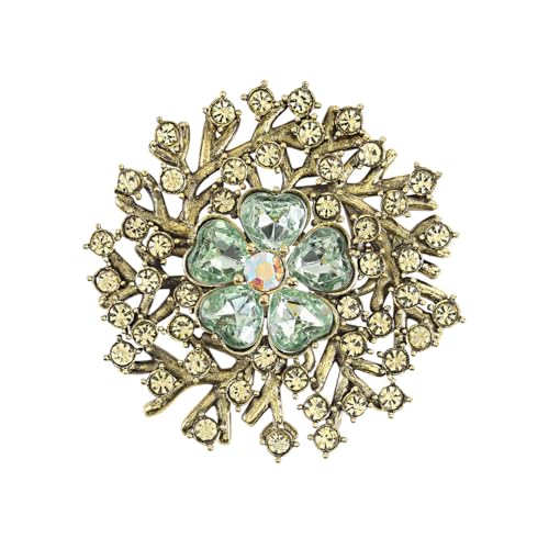 Image of Rhinestone Crystal Sunflower Brooch Pin Elegant Wreath Brooch Clothing Hat Bag Skirt Accessories for Women