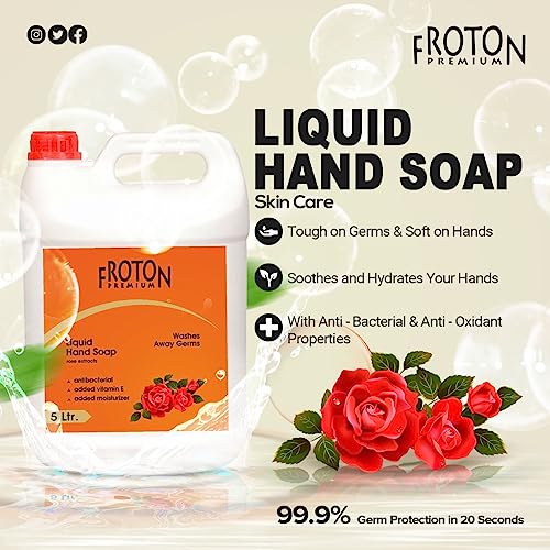 Image of Organic pH-Balance Moisturizing Rose Liquid Hand Wash 5 litre with Refreshing Fragrance, Complete Protection for Soft & Gentle Hands 5 ltr Can