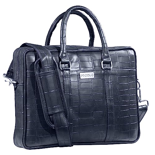 Image of Probus 13-Inch / 14 Inch / 15.6 Inch Vegan Leather Laptop Messenger Bag Sleeve Case Cover for MacBook Office Executive