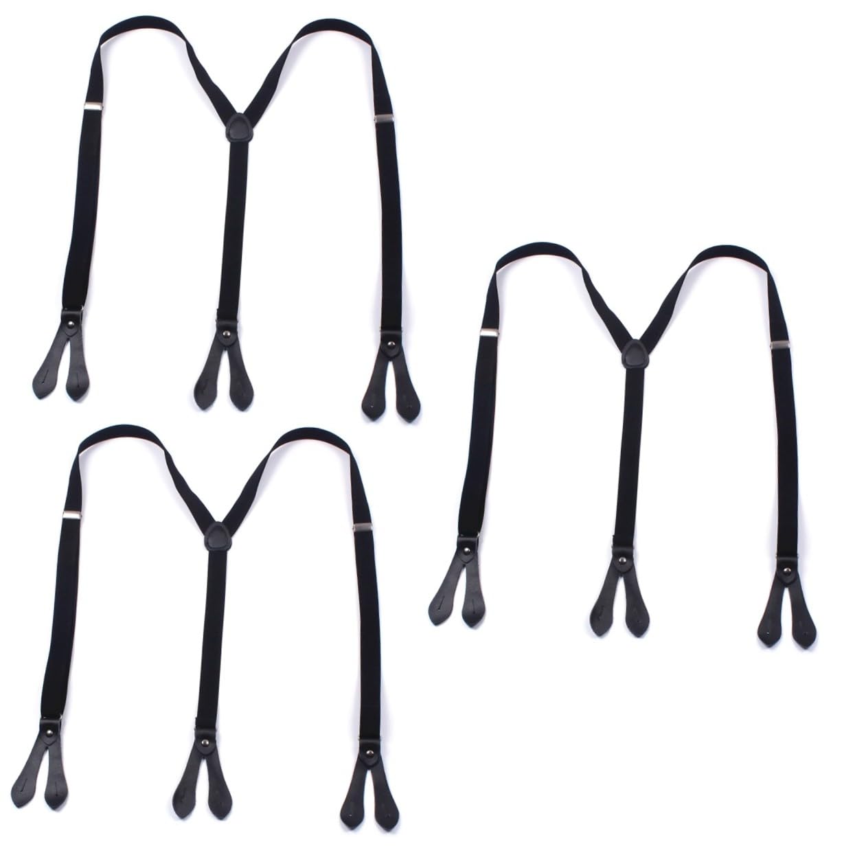 PACKOVE 3pièces Bretelles Élastiques Réglables Avec Boutons Pour Hommes Et Femmes Sangles y Design Classique Idéales Pour Jeans Et Tenues Décontractées