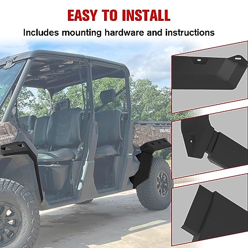 Image of Extended Fender Flares Compatible with Can-Am Defender HD5 HD8 HD10, Front & Rear Mud Flaps Guards Kit for Defender HD5 /HD8 /HD10 /MAX 2016-2022 (Replace 715006821 /715002424 /715006822)