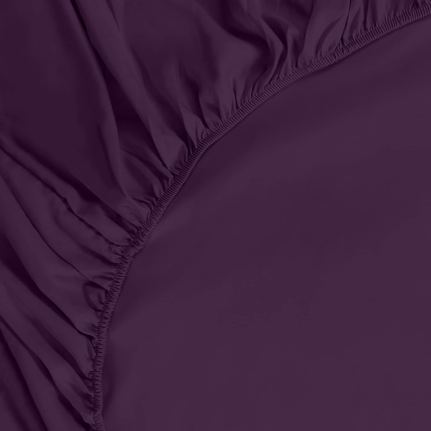 Utopia Bedding Lenzuolo con Angoli Due Piazze Matrimoniale - 200x200cm - Viola - Microfibra di Poliestere Spazzolato - Lenzuolo sotto con Angoli Elasticizzato