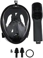 Máscara Mergulho Livre Snorkeling Full Face para GoPro Tamanho L/XL Cor Preto