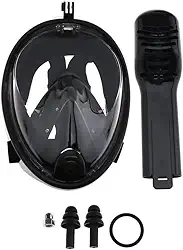 Máscara Mergulho Livre Snorkeling Full Face para GoPro Tamanho L/XL Cor Preto