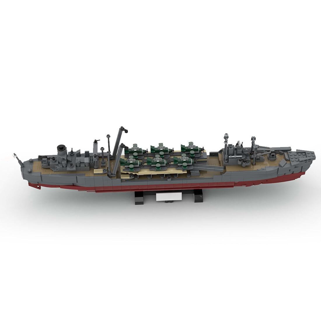 ClearEdge Military Ship Building Block, 1:300 Transport Dock Battleship WW2 Military Ship Model Kit Collectible Display Sets for Adults-1357 Pieces, Medium, X18Y7YR0413766DAPF1IR4YB