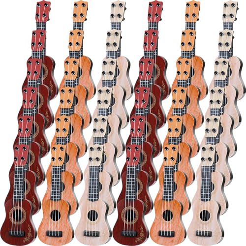 Lenwen 24 Pcs Kids Ukulele Guitar 10 Inch Kids Toy Ukulele 4 Strings Mini Guitar Children Musical Instruments Educational Learning Toy for Toddler...