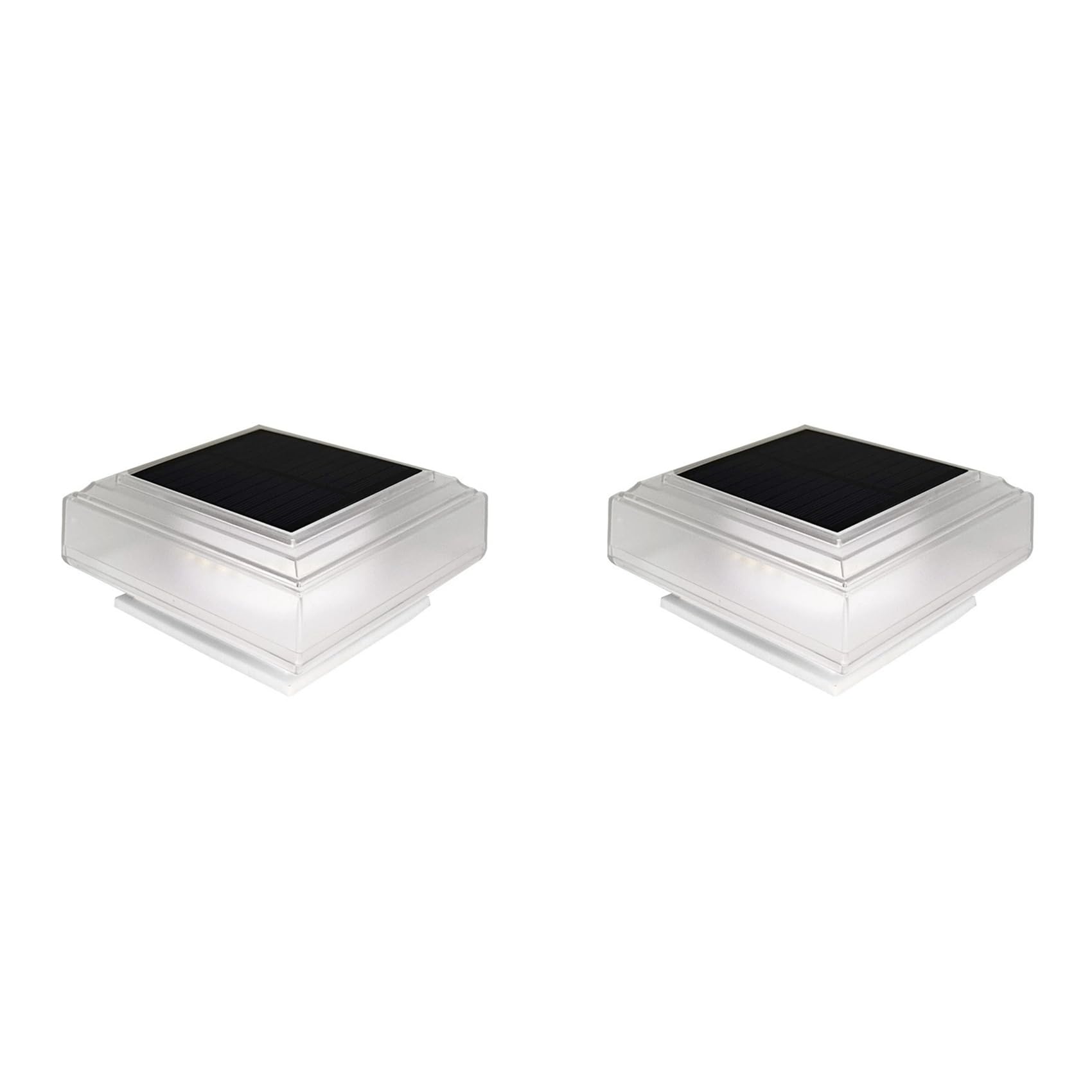 Vjsujehgy 2X Solar Post Cap Lights Outdoor Deck Fence Post Lights Solar Powered Waterproof Fence Post Lights