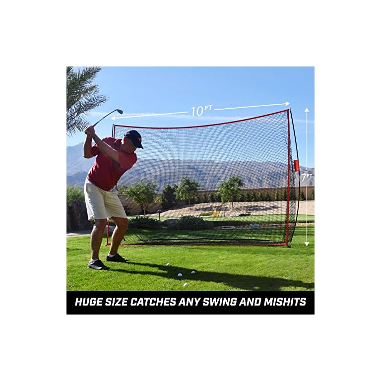 GoSports Golf Practice Hitting Net Choose Between Huge 10’x7′ or 7’x7′ Nets Personal Driving