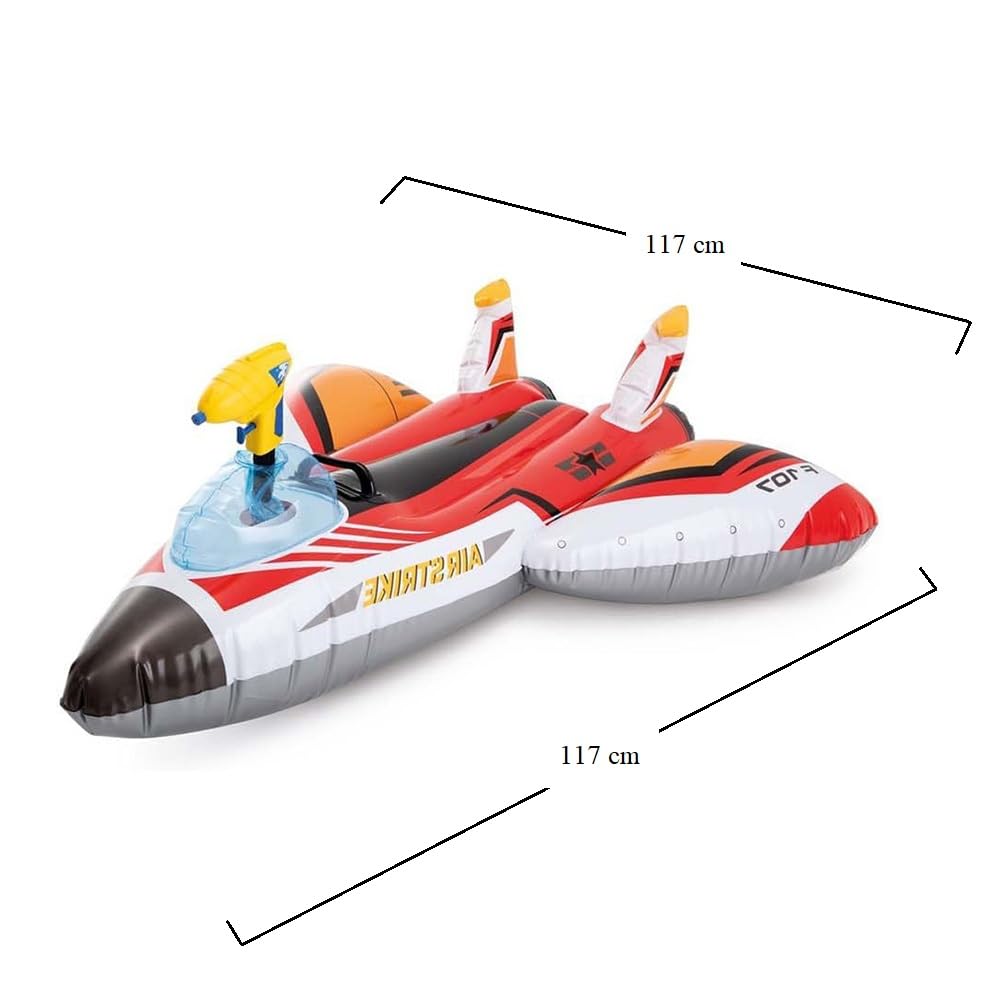 Virsus Aereo Gonfiabile Cavalcabile 536NP, misura 117x117 cm, Letto Salvagente con Pistola ad Acqua e Maniglia, Galleggianti per Piscine, Feste ed Eventi