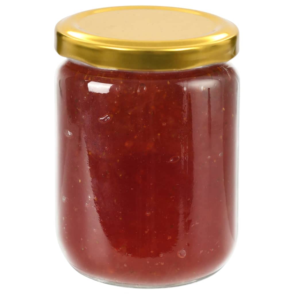 Mangloder Marmeladengläser mit goldenem Deckel, 48 Stk. 230 ml aus Glas, Einmachglas für Honigglas, Sirup Behälter, luftdichtes Vorratsglas für Küche, Vorratskammer und Frühstückstisch