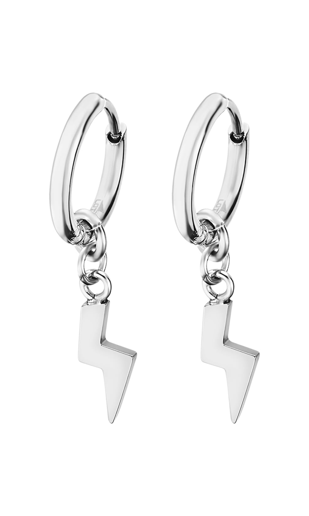 LOTUS STYLE Lotus , Pendientes De Aro Men S Earrings Ls2228 4 1 Rayo Hombre, Plata, Única