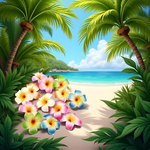 10 Pz Clips para cabello flor Plumeria multicolor Hawaii 7cm accesorios para peinado miniatura 6