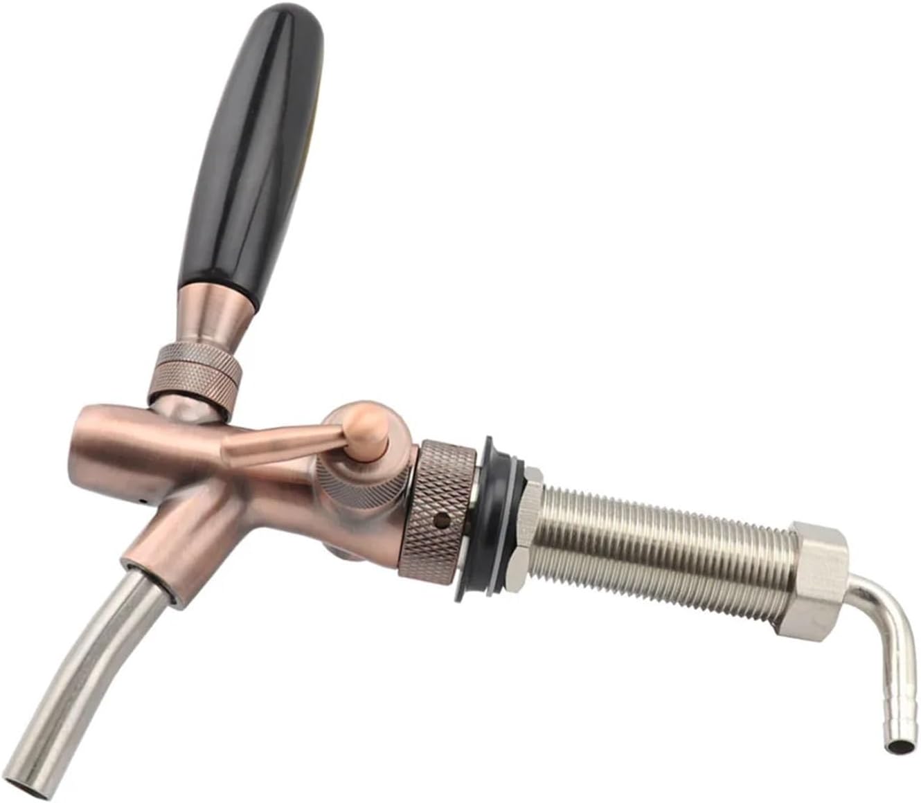 Adjustable Draft Beer Faucet with Flow Control - Chrome Plating G5/8 Shank for Home Brewing Beer Dispenser Tap(Silver,Long)