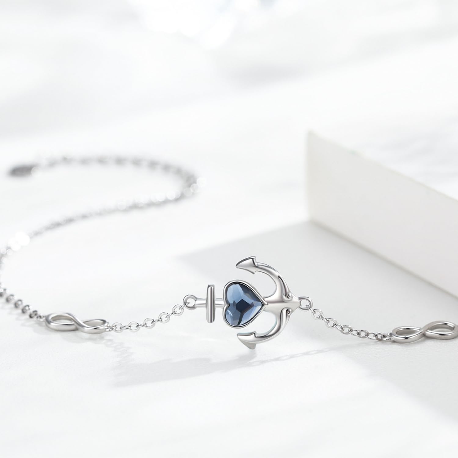 KQ&TTENG Armband Mädchen 925er Sterling Silber Herzförmige Schwarz Weiße Katze Daisy Ewigkeit Armband Geschenk für Sie Damen Mädchen