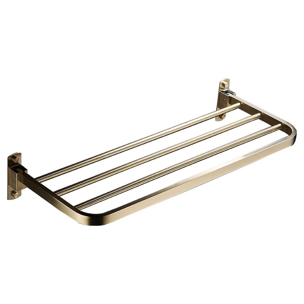PNAWLLCF Single Layer Gold Folding Towel Holder In Bathroom, Stainless Steel(60)