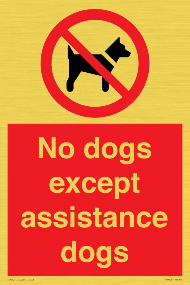 No dogs except assistance dogs Sign - 200x300mm - A4P