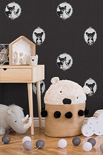 Animal Wallpaper for Kids Little Stars Non-Woven Wallpaper 10.05 m x 0.53 m Black Violet Made in Germany by Livingwalls 358512 35851-2 - Image 4