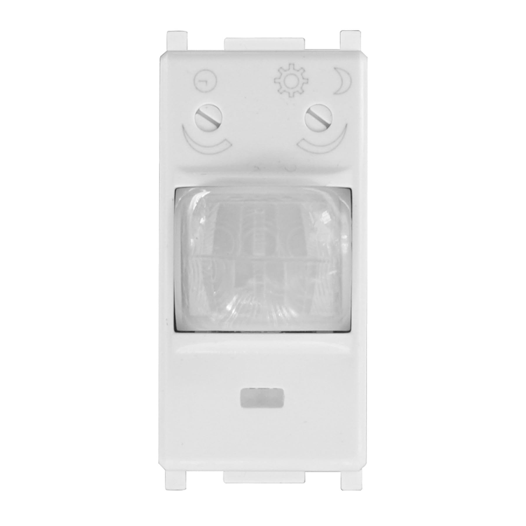 2 Pezzi Sensore di Movimento PIR, Compatibile Con Vimar Plana, Colore Bianco, da Incasso Per Serie Civile, 1 Modulo, Time Lux Regolabile, Angolo Rilevamento 120°